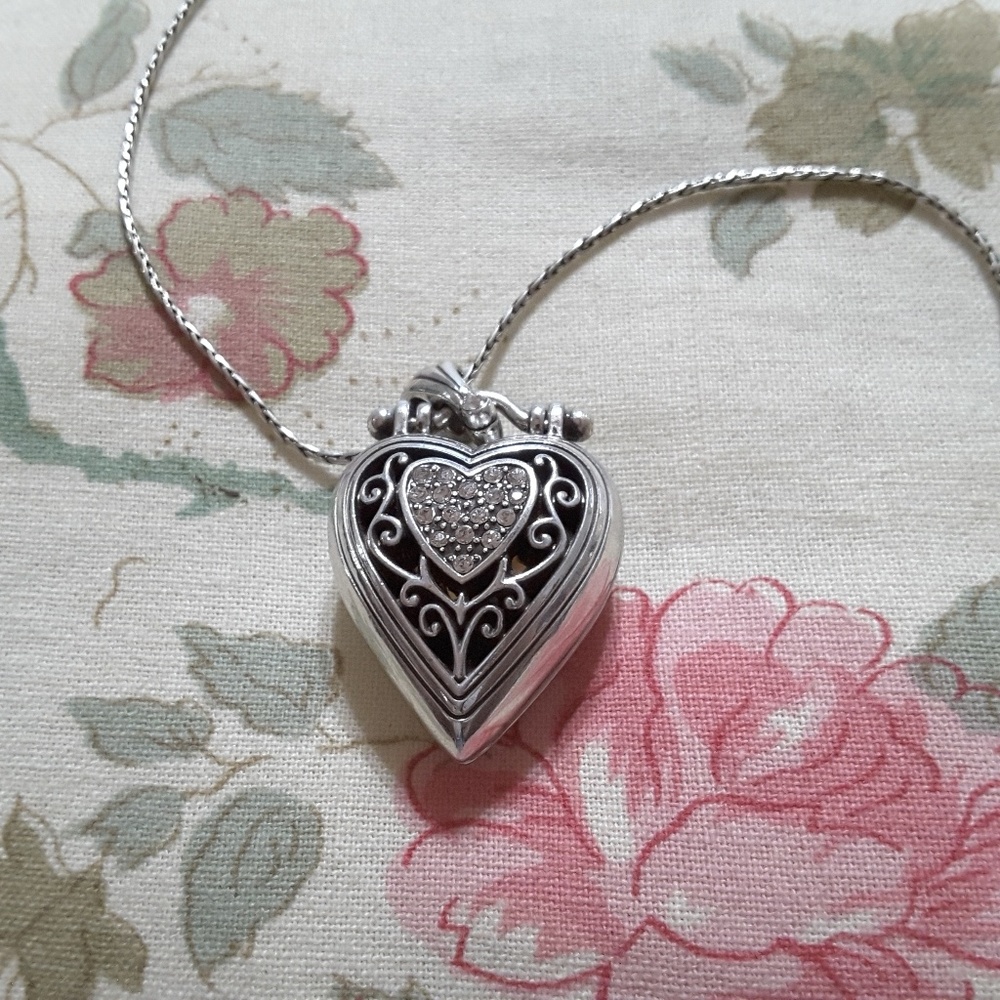 Brighton puffed heart necklace with a surprise!